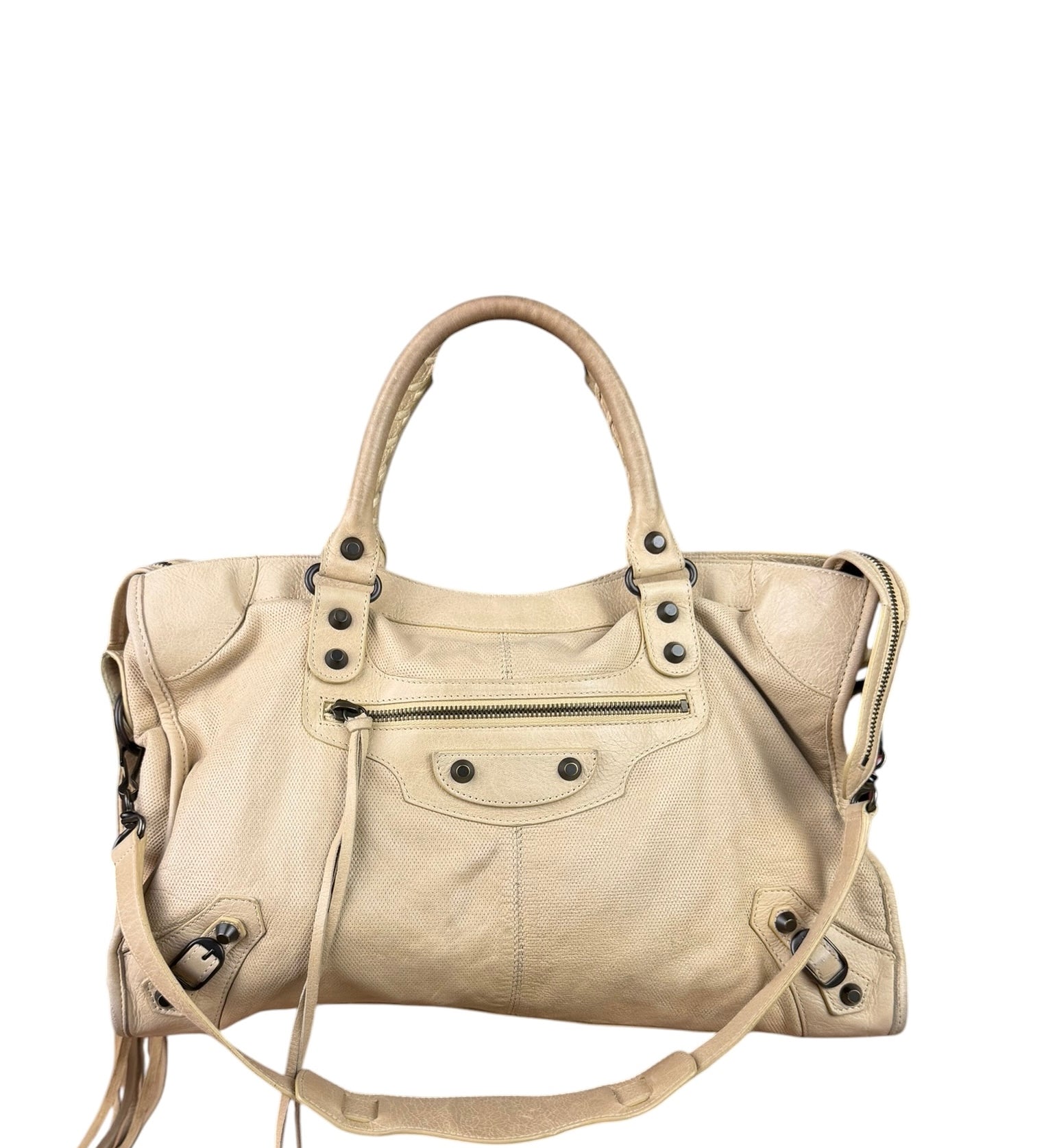 Balenciaga Cream Leather Le City Bag