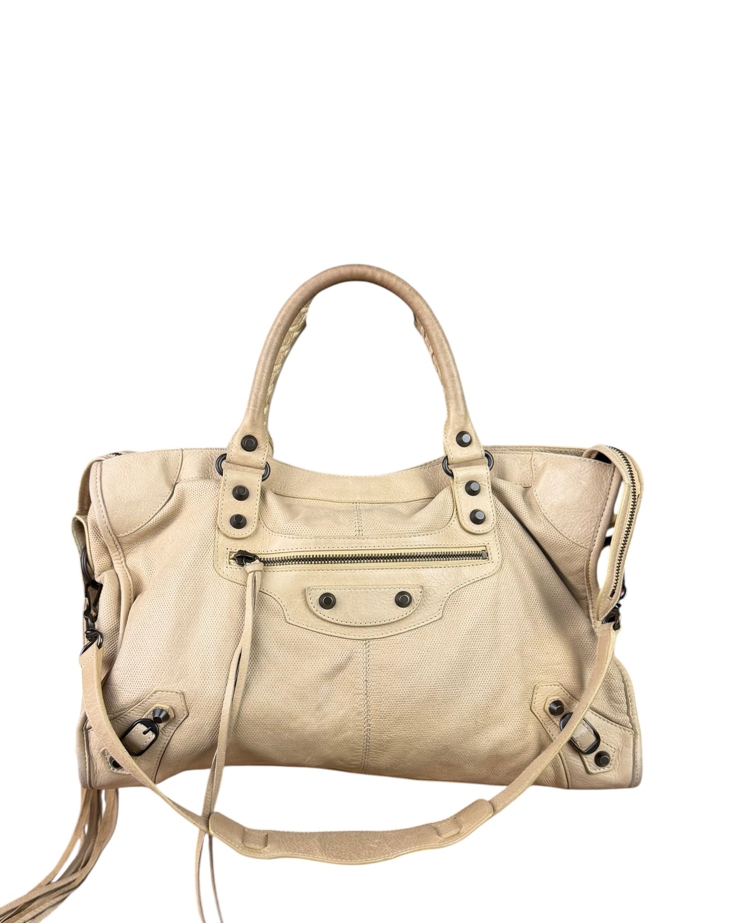 Balenciaga Cream Leather Le City Bag