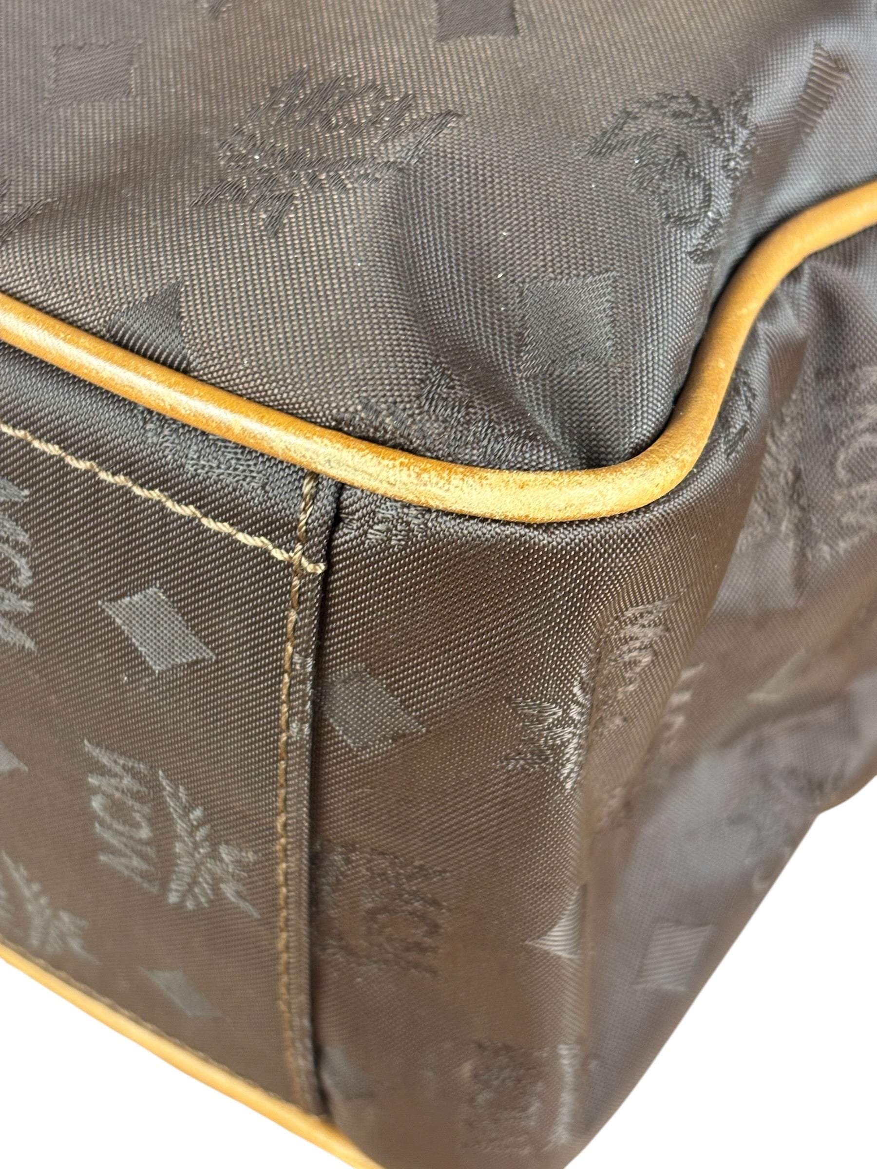 MCM Brown Nylon/Leather Visetos Monogram Shoulder/Tote Bag
