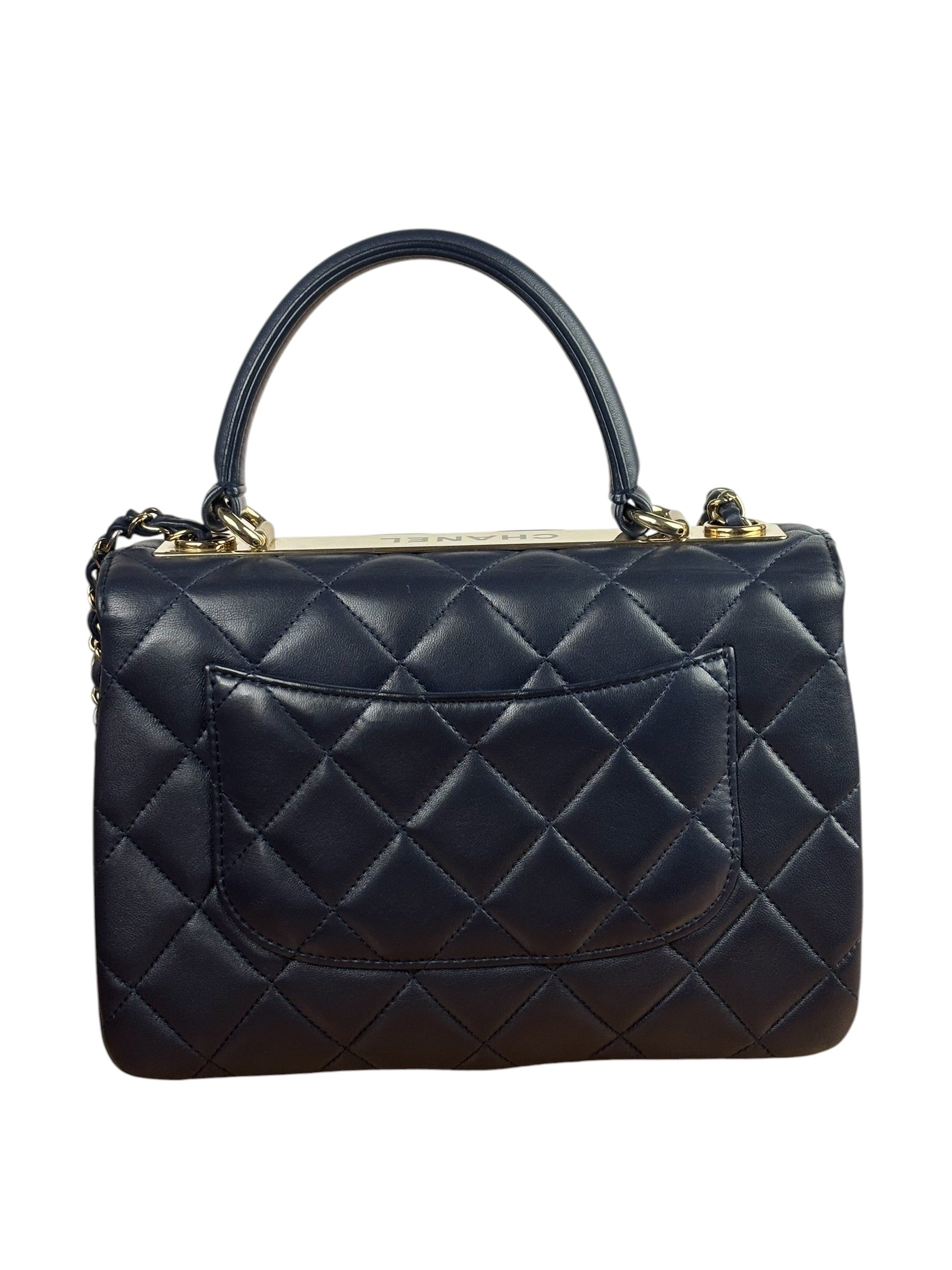 Chanel Navy Quilted Lambskin Small Trendy Flap Bag