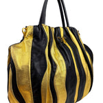 Prada Bicolor Leather Nappa Waves Tote Bag