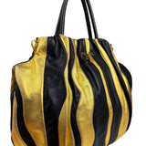Prada Bicolor Leather Nappa Waves Tote Bag