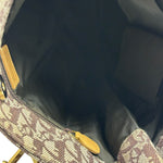 Christian Dior Brown Leather Trim Canvas Trotter Tote