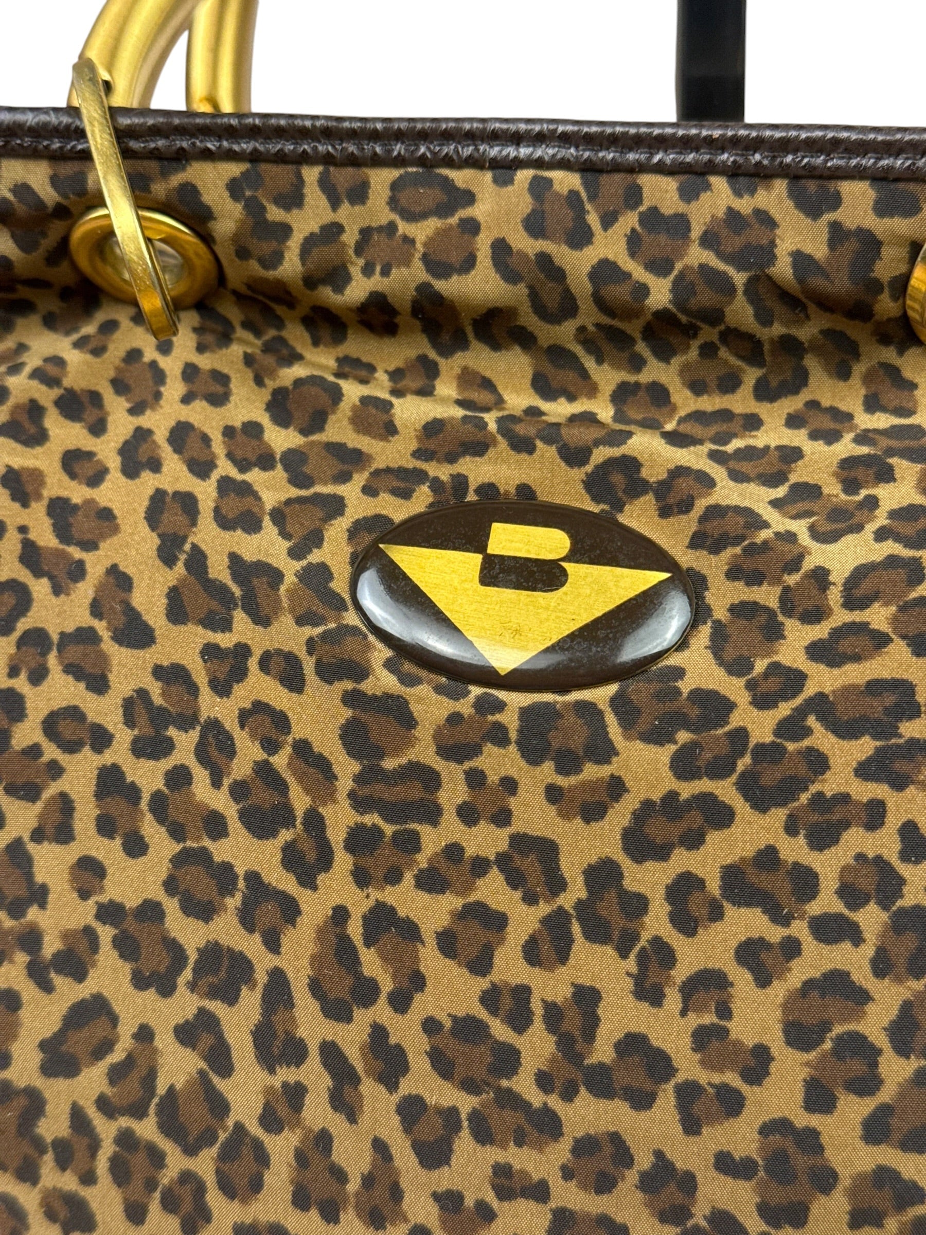 Bottega Veneta Nylon Leopard Print Handbag