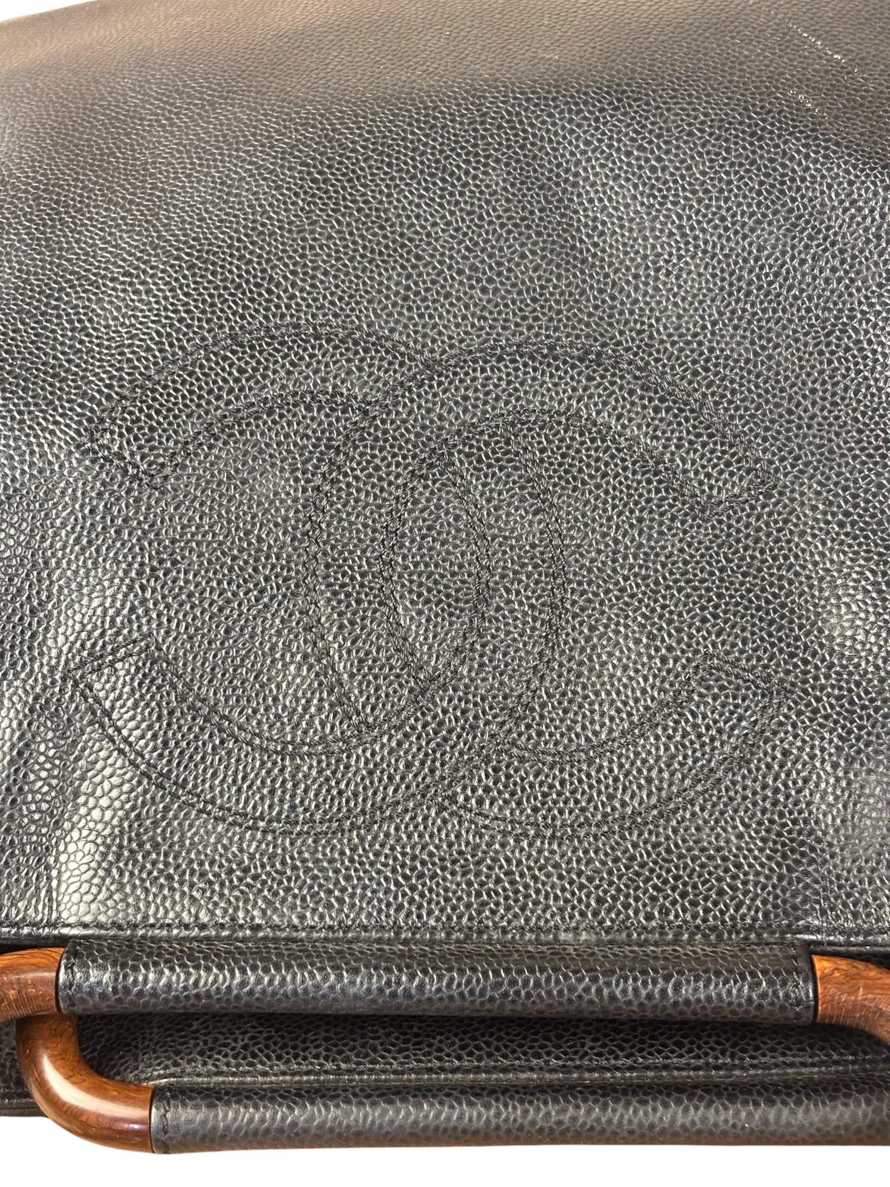 Chanel CC Caviar Wooden Ring Tote 2002