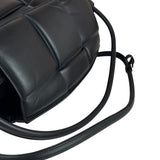 Bottega Veneta Black Nappa Leather Maxi Intrecciato Padded Large Arco Shoulder Bag