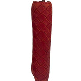Bottega Veneta Red Leather Nappa Intercciato French Compact Wallet