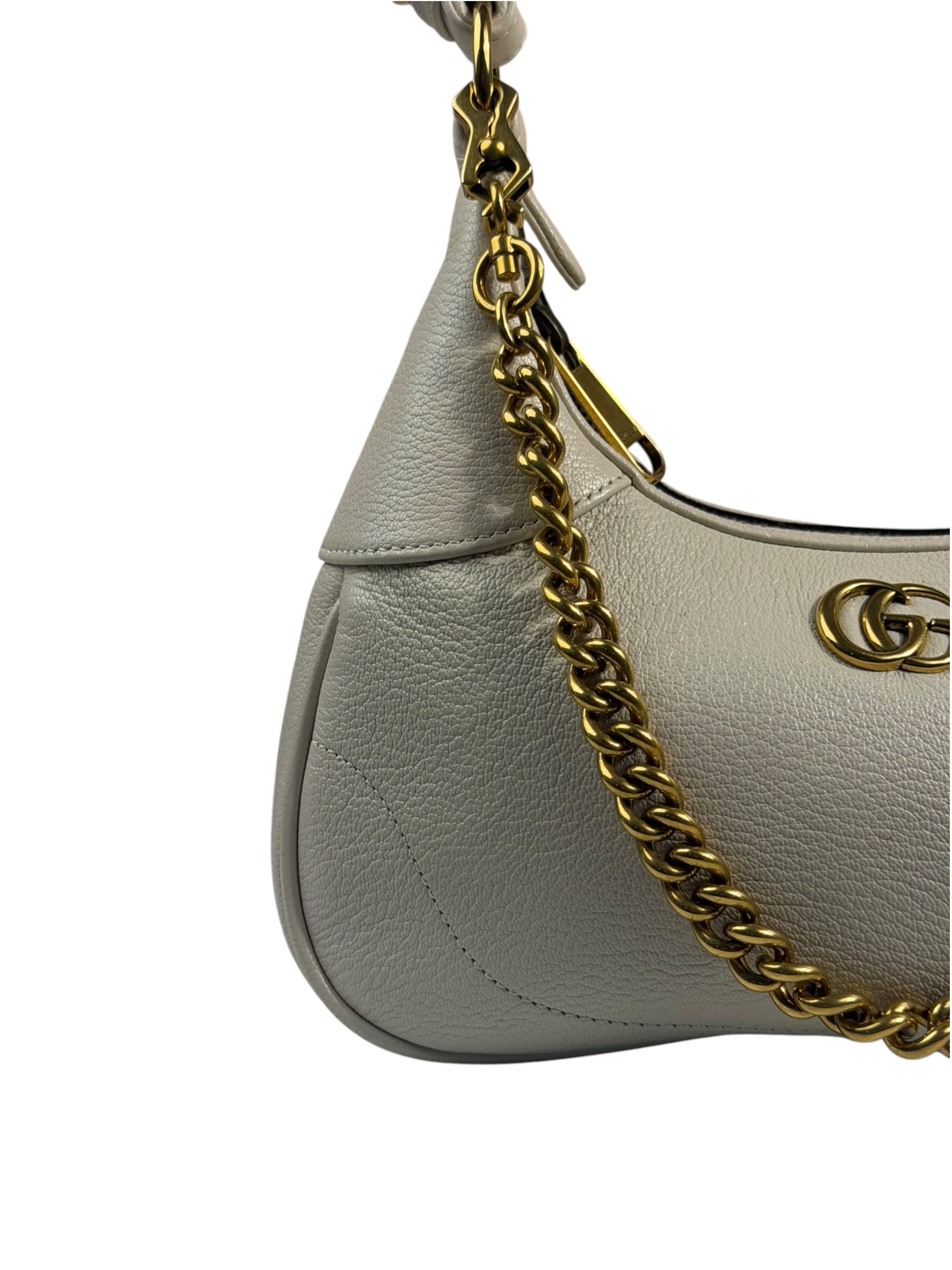 Gucci White Aphrodite Leather Shoulder Bag