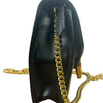 Fendi Black Leather Envelope Wallet On Chain