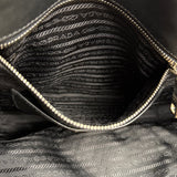 Prada Black/Burgundy Leather Shoulder Tote