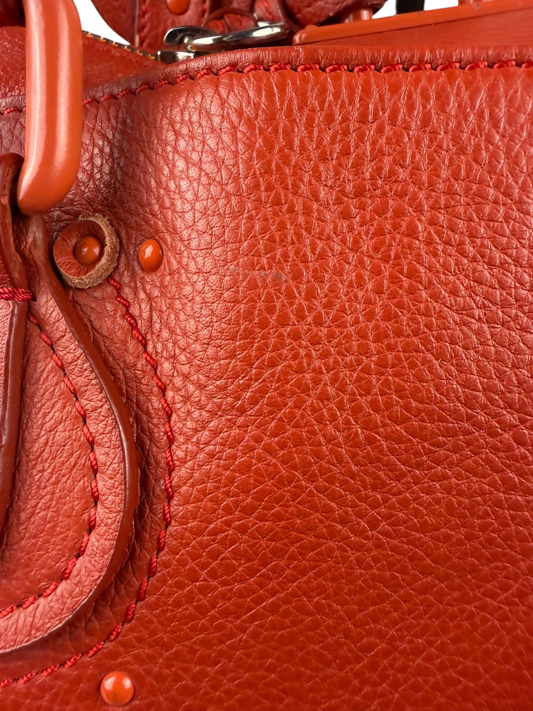 Chloé Vintage Red Leather Paddington Bag (Broken Lock