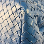 Bottega Venete Blue Lambskin Intrecciato Roma Tote