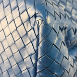 Bottega Venete Blue Lambskin Intrecciato Roma Tote