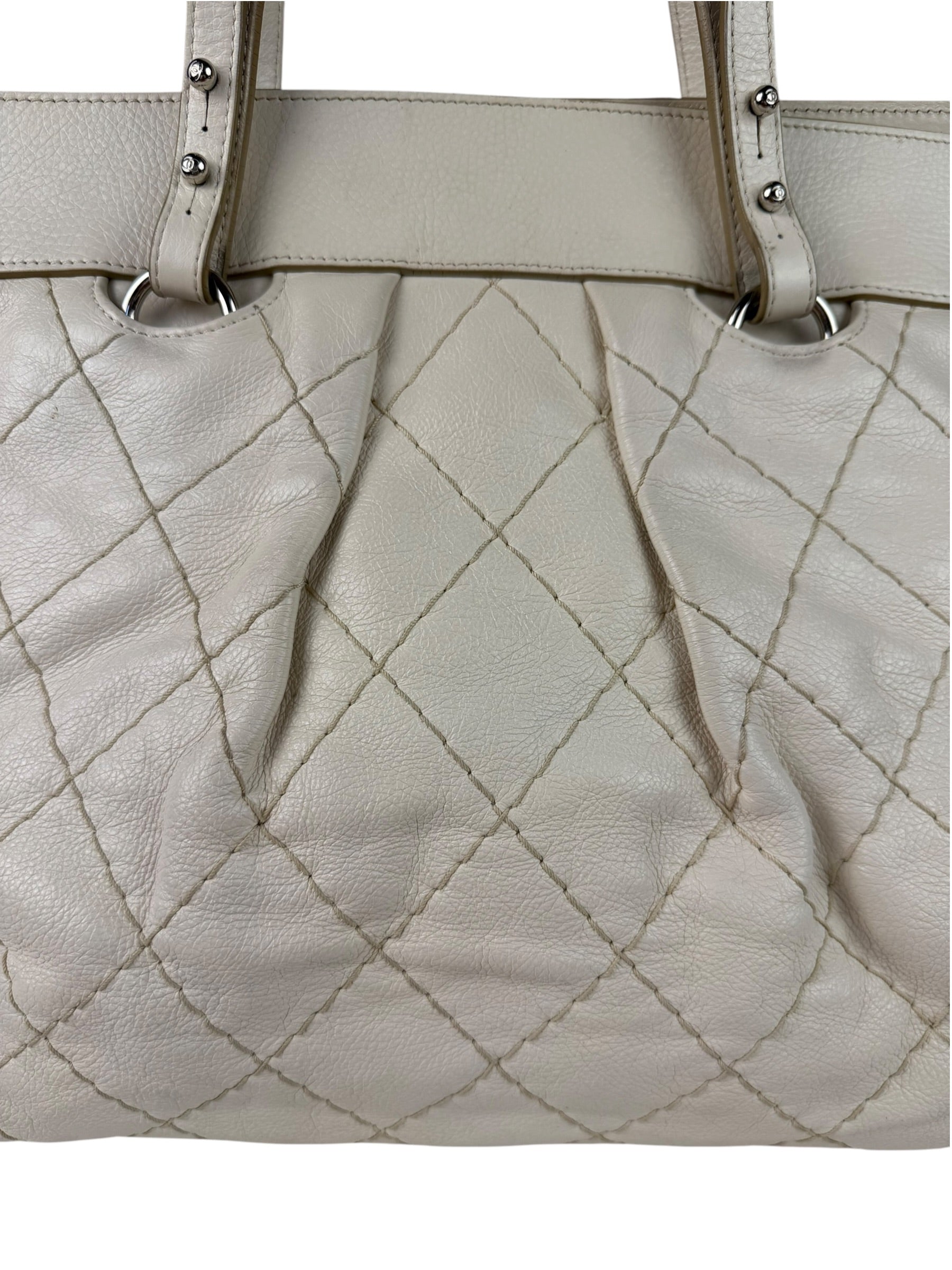 Chanel Beige Quilted Leather Tote 2009