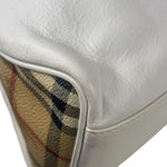 Burberry White Leather Bamboo Cinch Tote