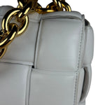 Bottega Veneta White Leather Padded Cassette Chain Bag