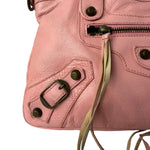 Balenciaga Pink Lambskin Motocross Classic City Two-Way Bag