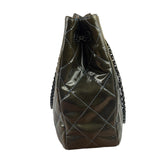 Chanel Green Quilted Patent Leather Reissue XL Tote 2011