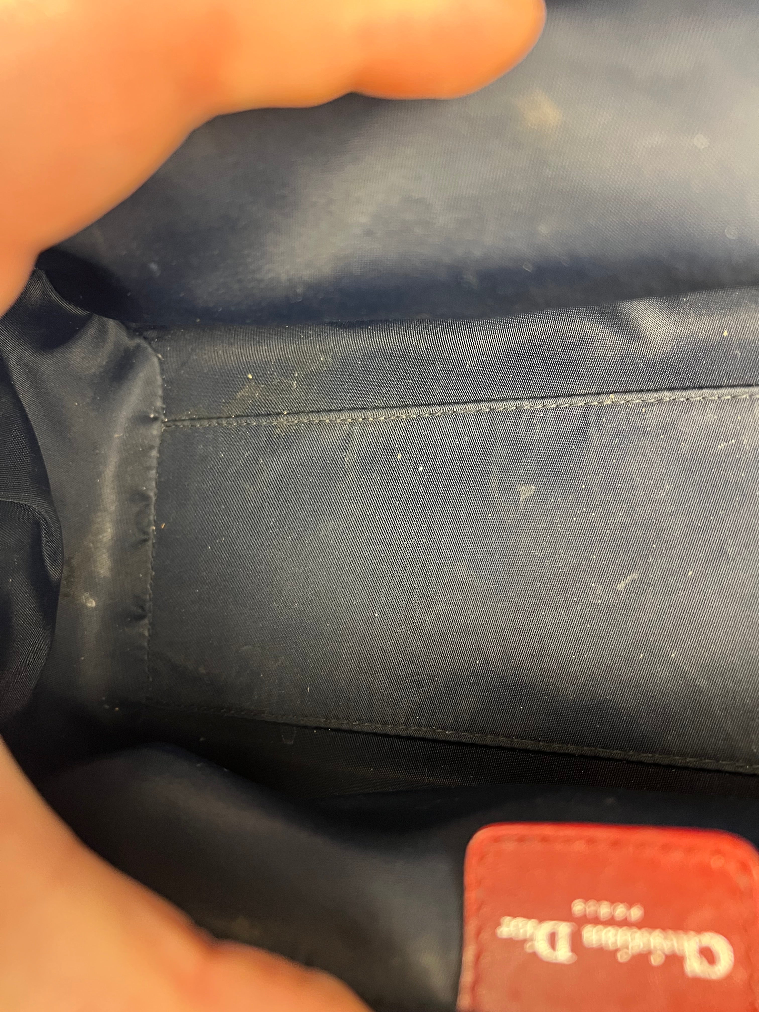 Christian Dior 2005 Doctor Bag Navy/Red Leather Trim