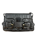 Fendi Black Patent Buckle Leather Shoulder Bag