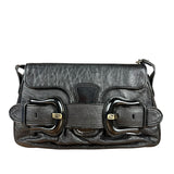 Fendi Black Patent Buckle Leather Shoulder Bag