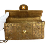 Chanel 2002 Gold Retro Tale East West Chain Flap