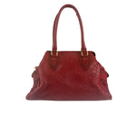 Fendi Red Grained Leather Etniko Shoulder Bag