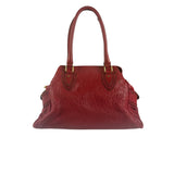 Fendi Red Grained Leather Etniko Shoulder Bag