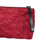 Prada Vintage Red Quilted Nylon Pouch MV599