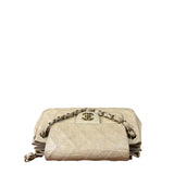 Chanel Beige Quilted Leather Accordion Double Flap Bag 2005