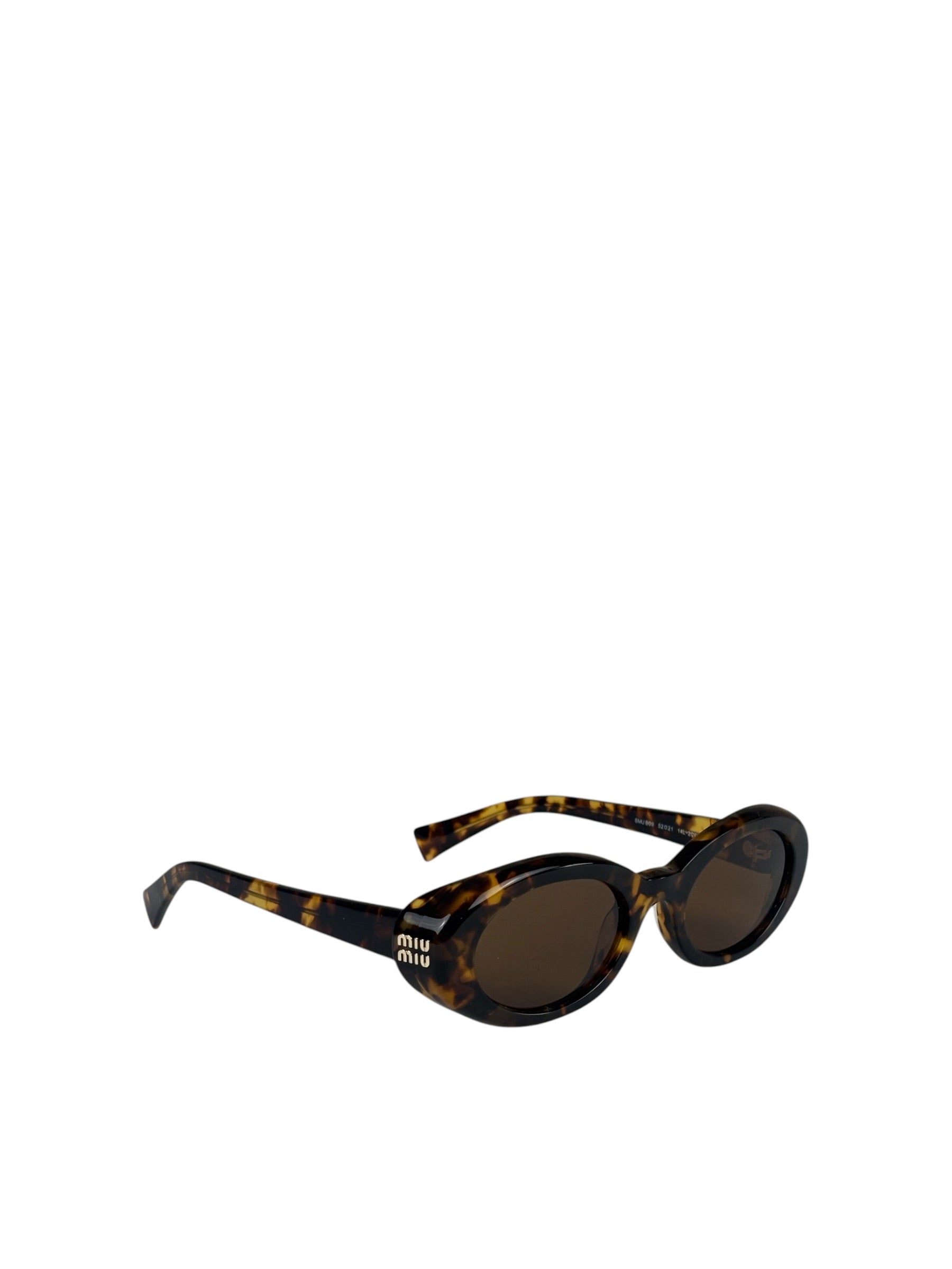 Miu Miu Tortoiseshell Oval Sunglasses SMU B09