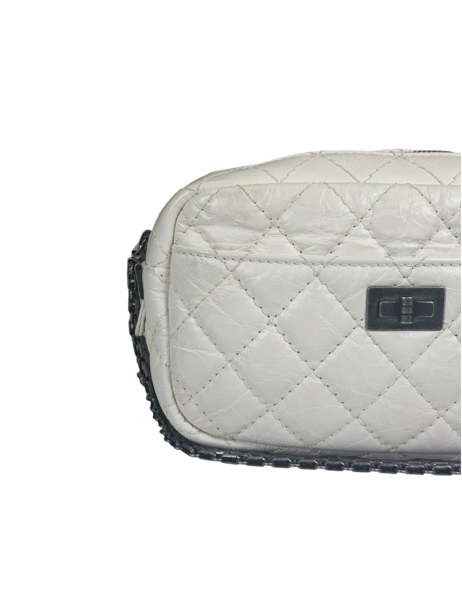 Chanel White Quilted Mini Reissue Camera Bag 2018