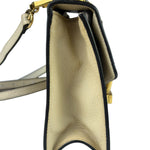Gucci Textured Calfskin Bee Star Sylvie Shoulder Bag White