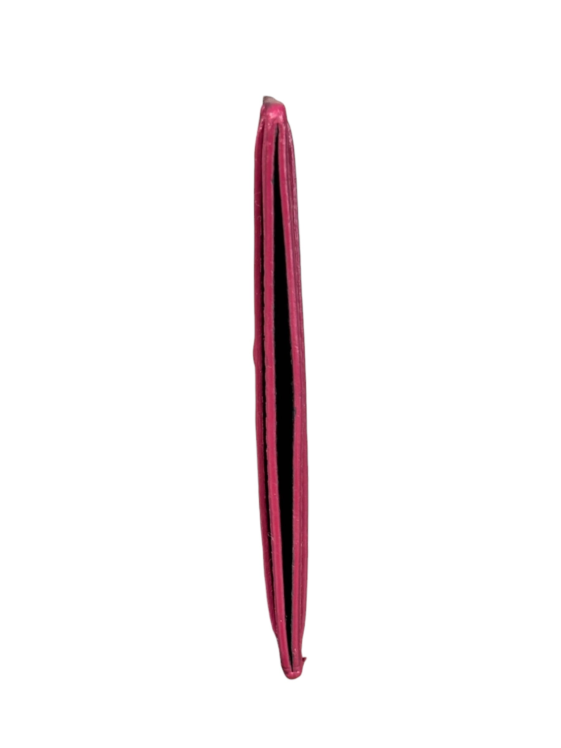 YSL Pink Leather Logo Cardholder