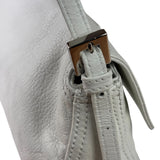 Fendi White Leather Baguette