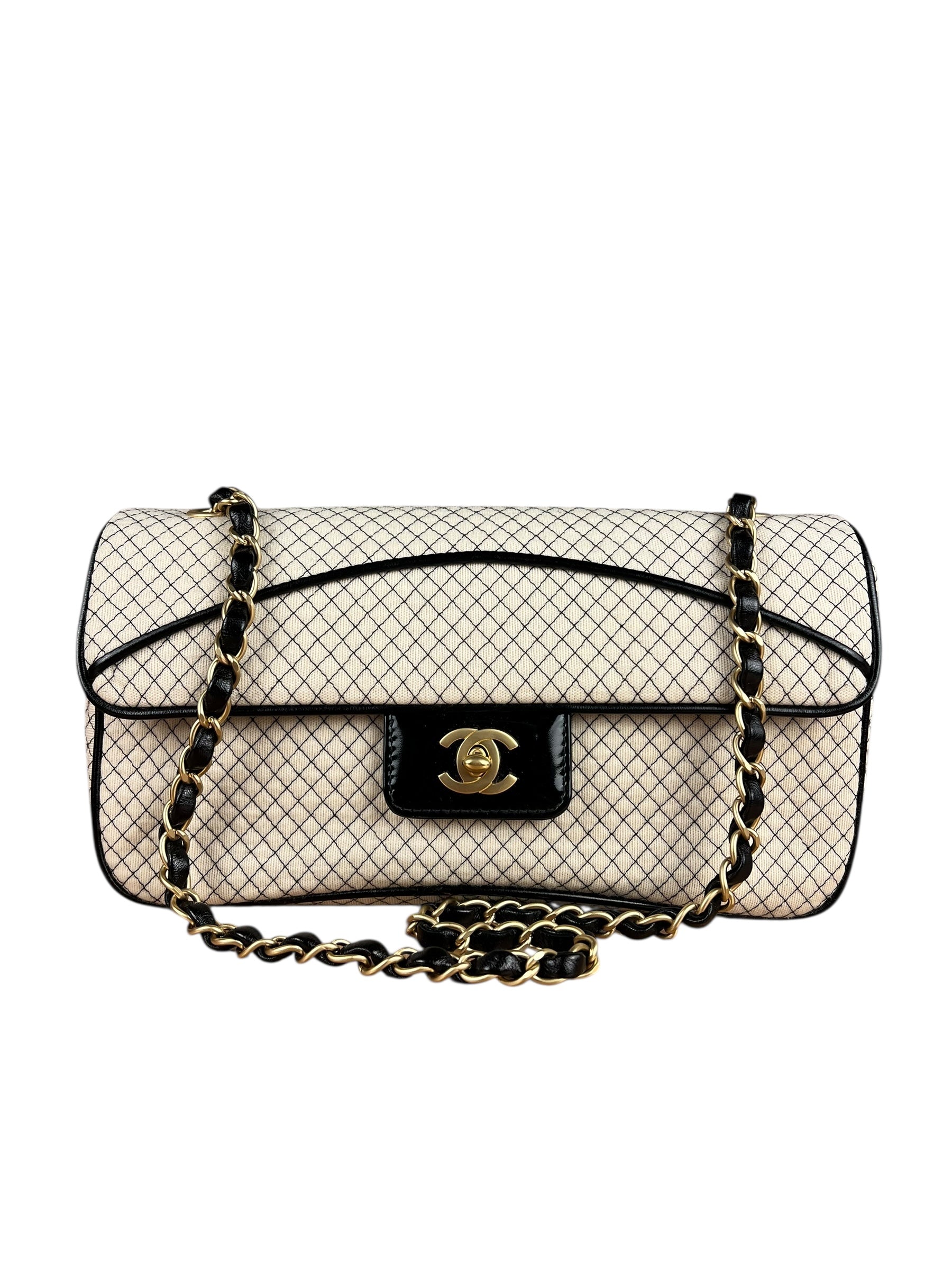 Chanel East West Beige Jersey Flap Bag 2002