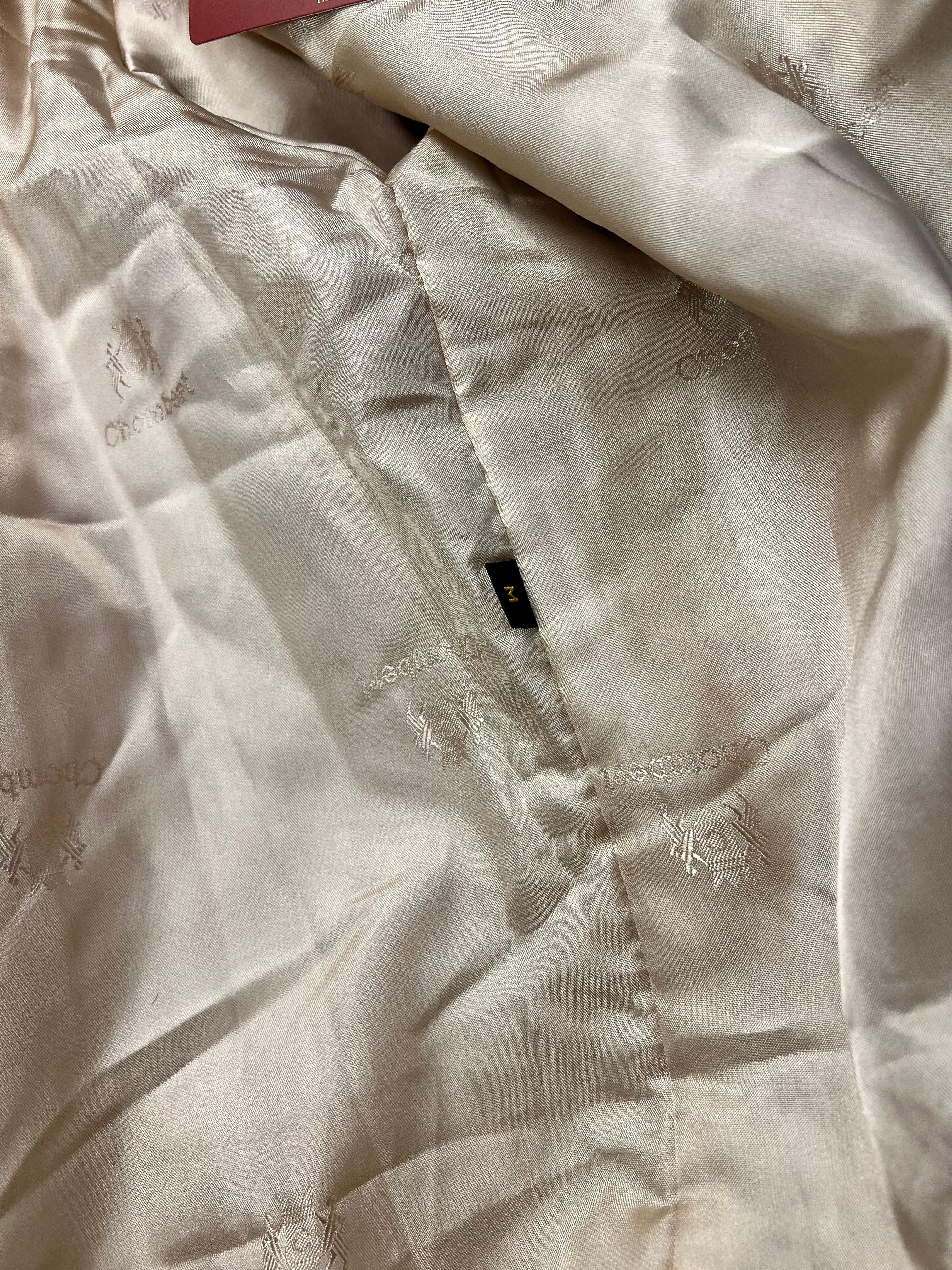 Modéle Chombert Leather Fur Lined Coat Ivory