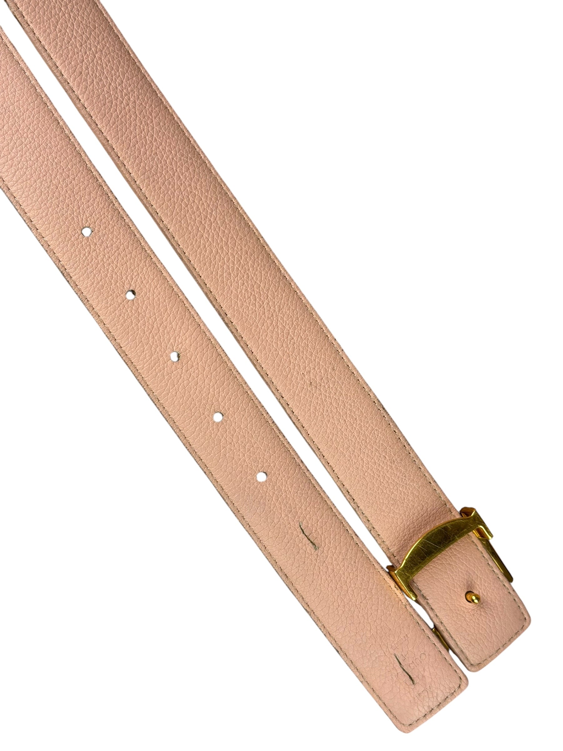 Louis Vuitton Peach/Monogram LV Initiales 30MM Reversible Belt
