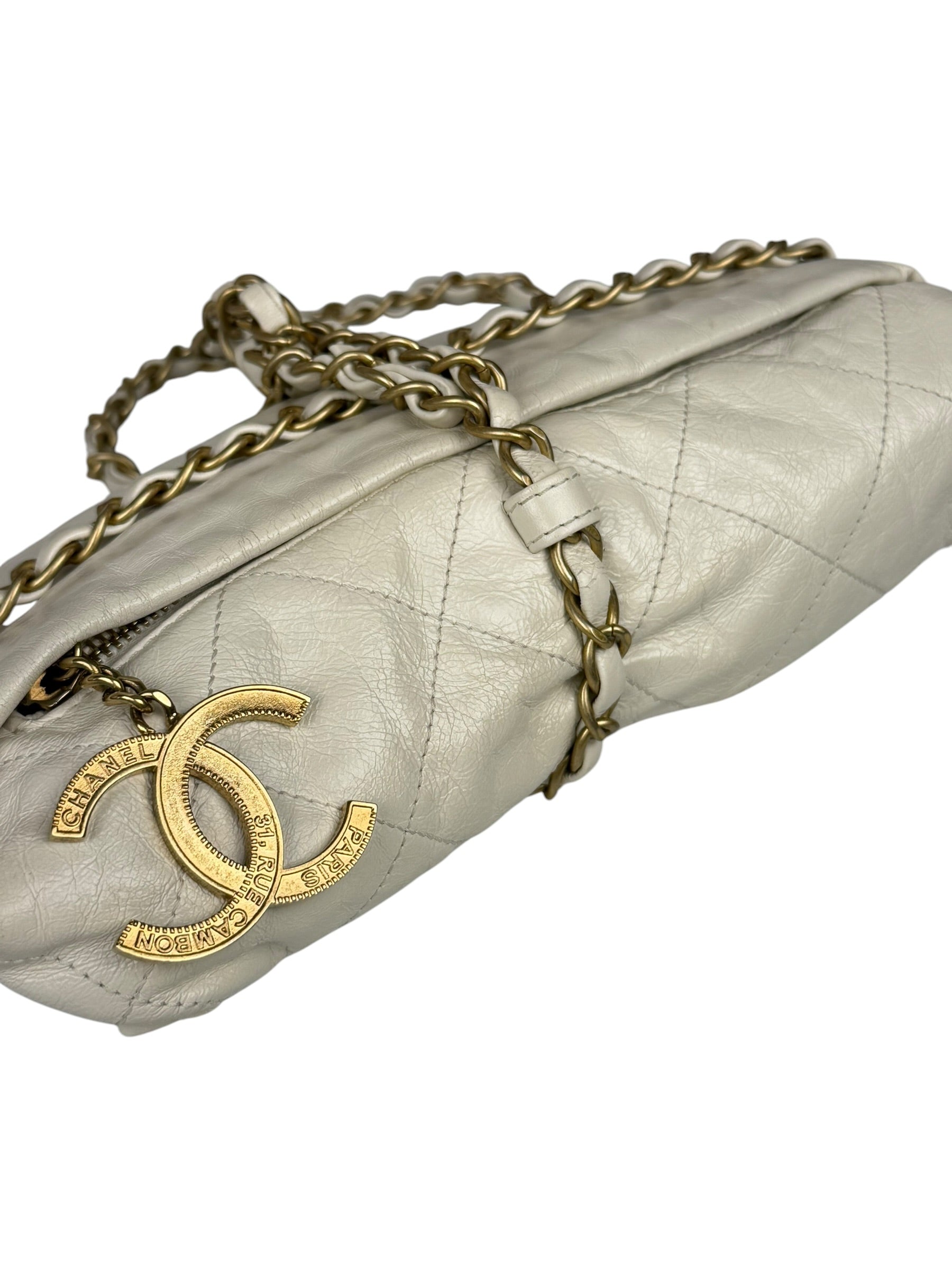 Chanel White Quilted Leather Midnight Swim Baluchon Clutch 2012