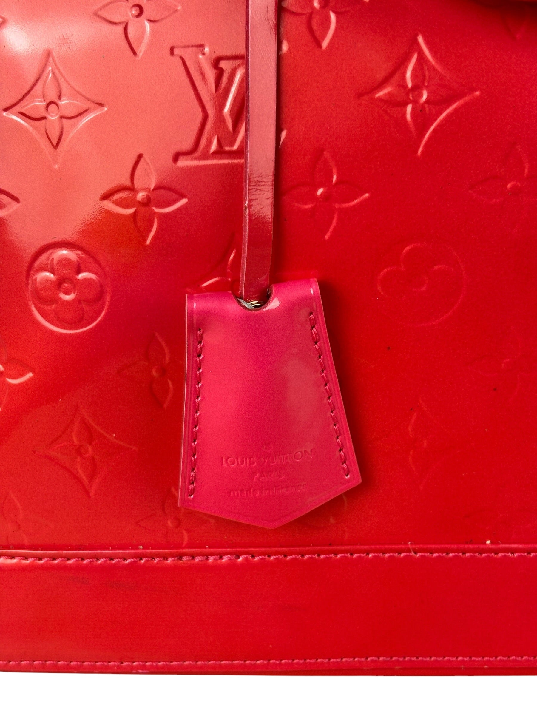 Louis Vuitton Apple Red Vernis Alma Handbag GM