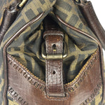 Fendi Vintage Brown Leather Trim Zucca De Jour Media Tote