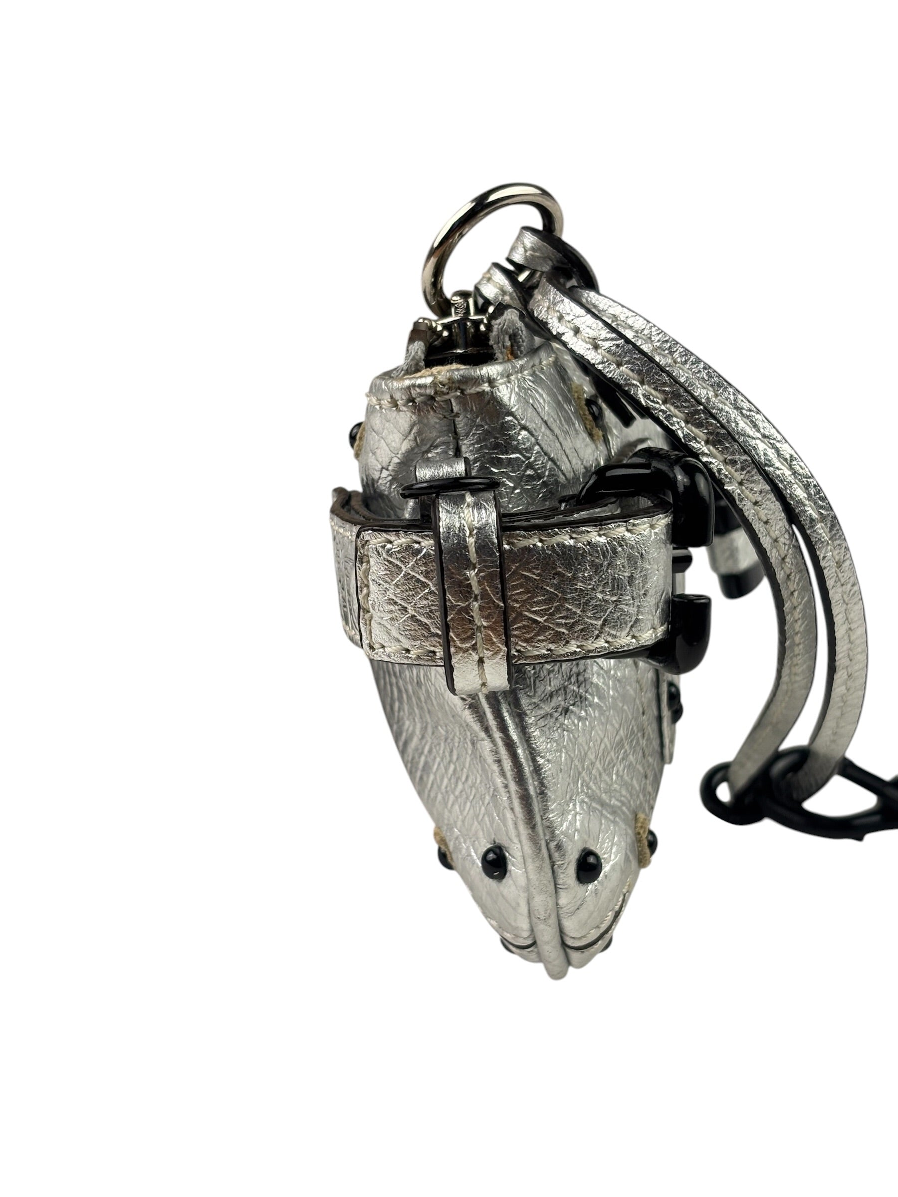 Chloe Metallic Silver Leather Paddington Pochette