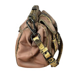 Prada Soft Dusty Rose Tessuto Nylon Snakeskin Trim Multi-Pocket Shoulder Bag