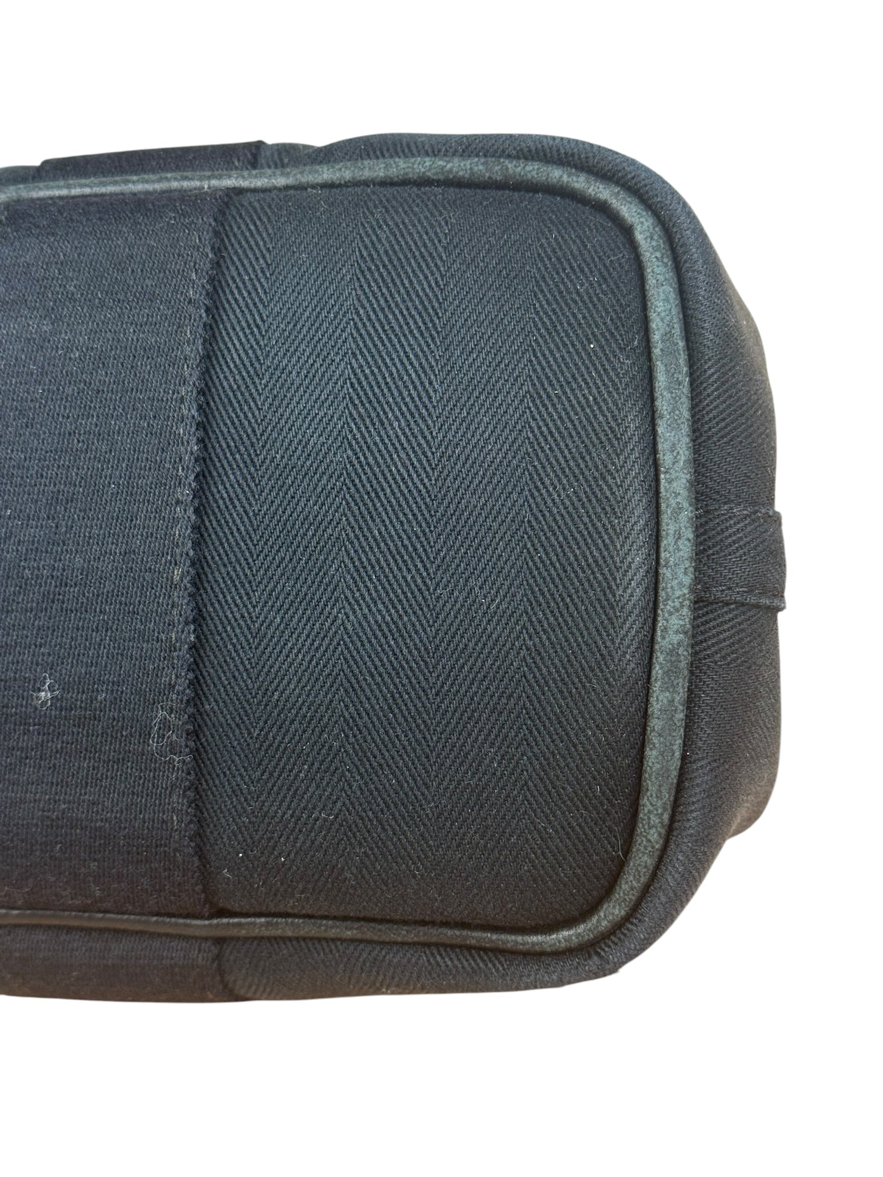 Hermes Black Canvas Leather Valparaiso Handbag