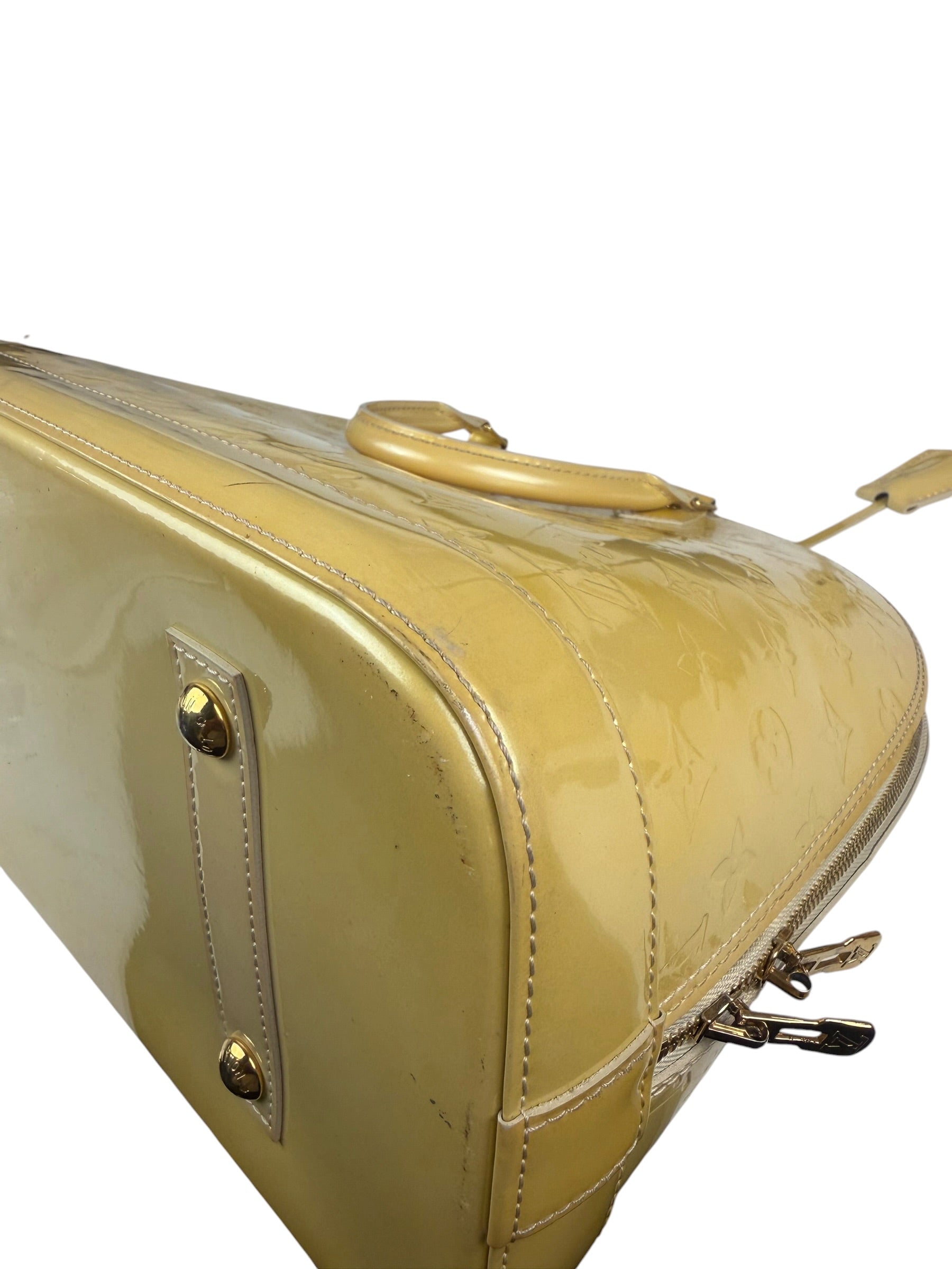 Louis Vuitton Yellow Monogram Vernis Alma Handbag