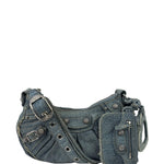 Balenciaga Denim Le Cagole Rhinestones Crossbody Bag