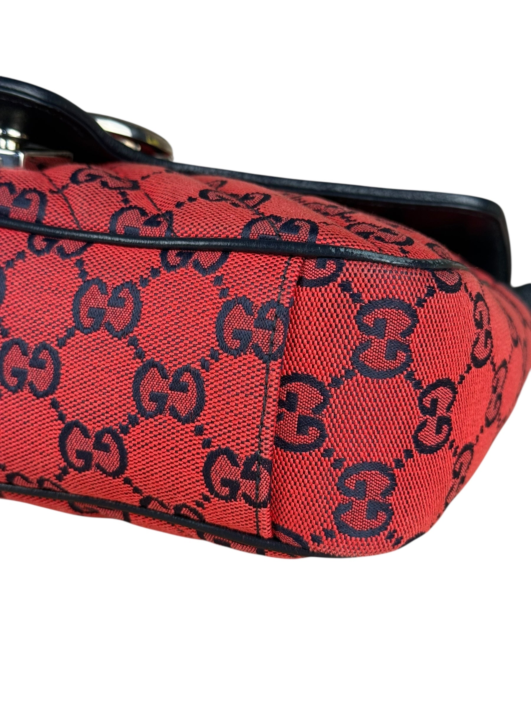 Gucci GG Red Marmont Flap Chain Shoulder Bag