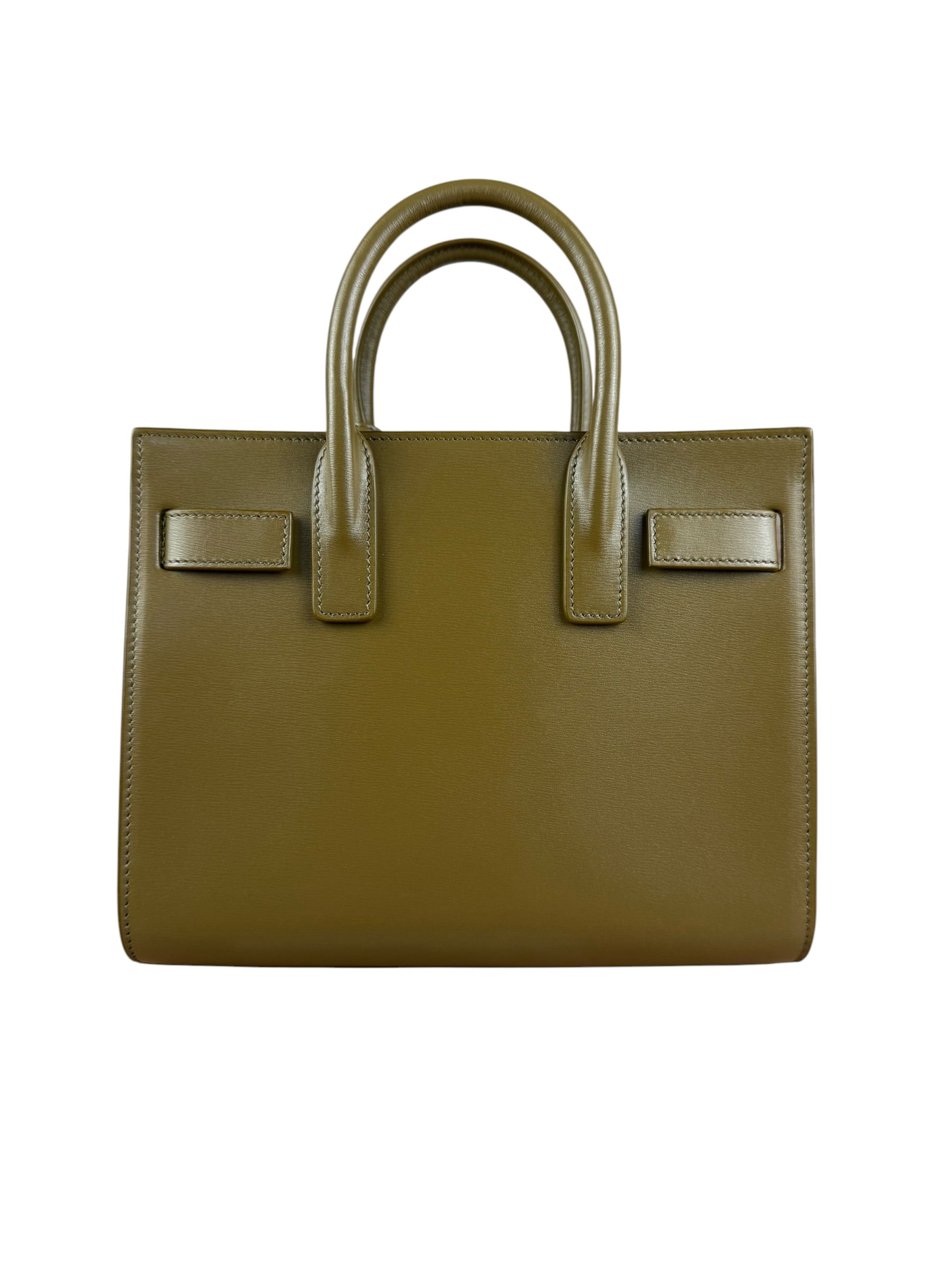 Saint Laurent Green Leather Nano Sac De Jour 2Way Tote