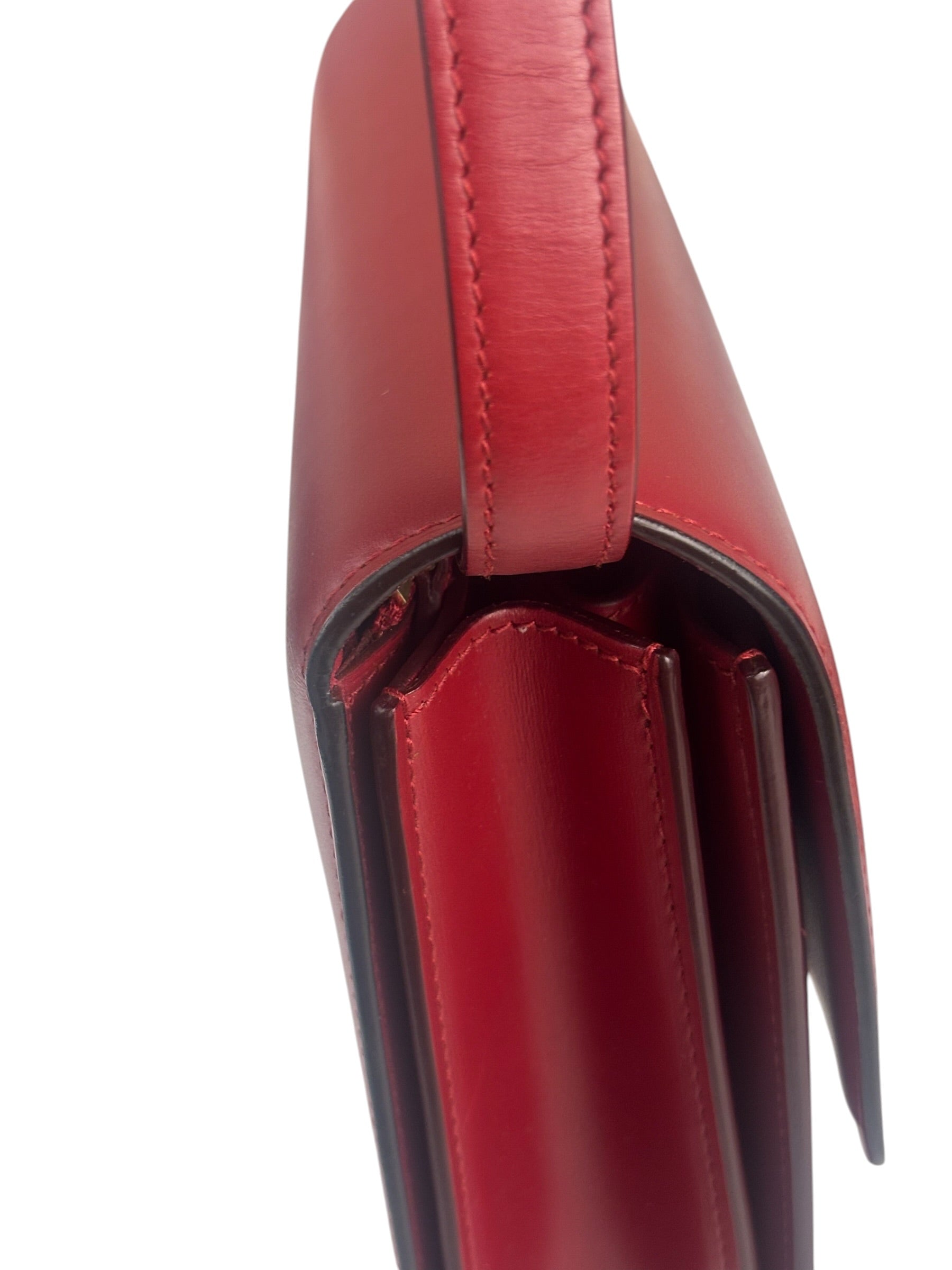 Celine Red Leather Box Crossbody Bag
