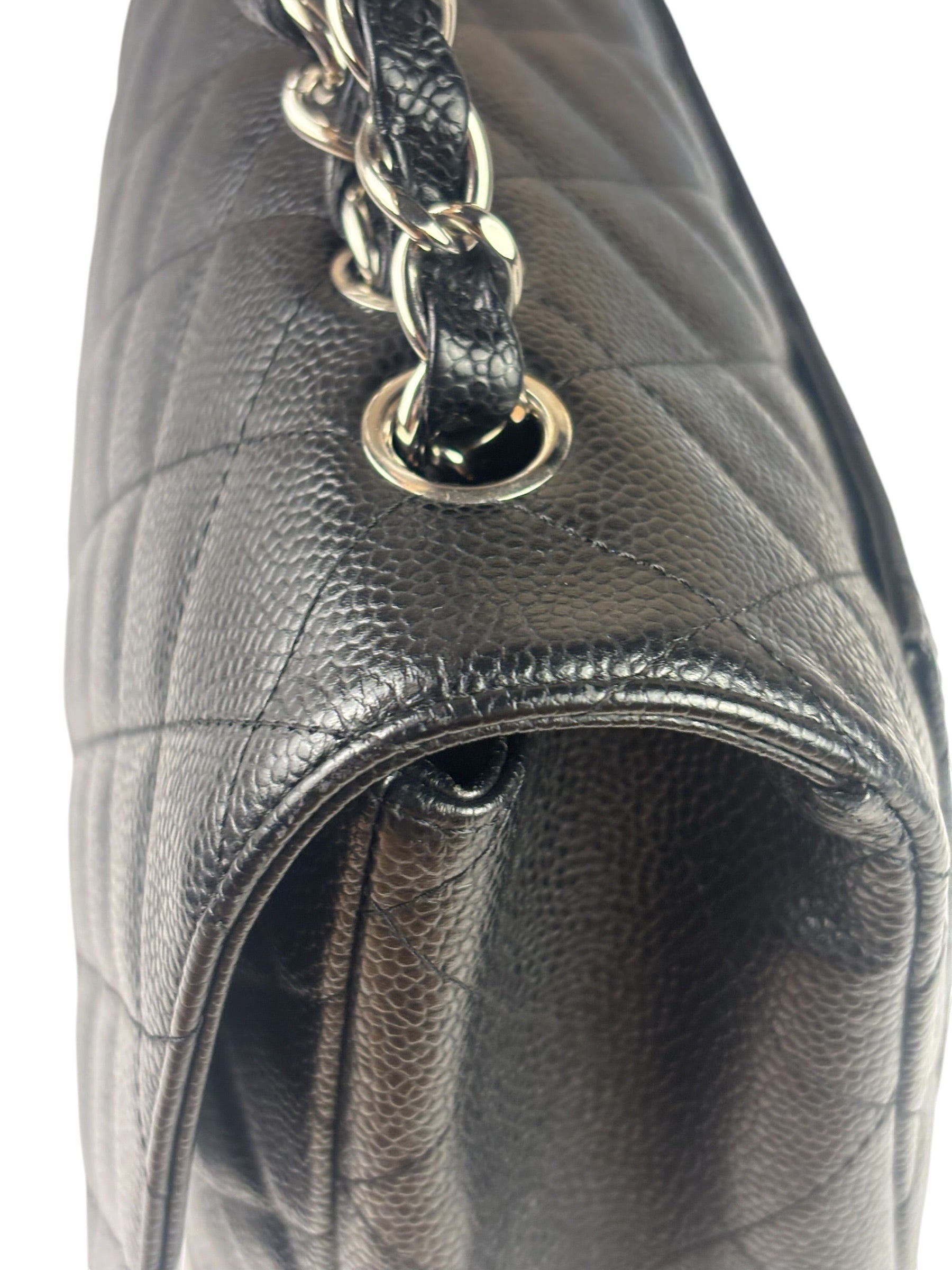 Chanel Black Caviar Quilted Flap Large Flap Bag 2006